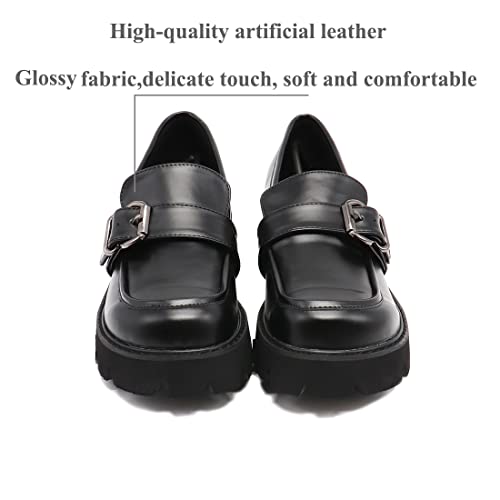 Women's Office Lady Oxfords Dress Platform high Heels Loafers Shoes4