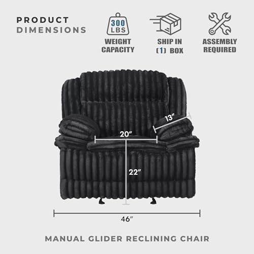 Sillón Glider Plegable Terciopelo Negro miniatura 5