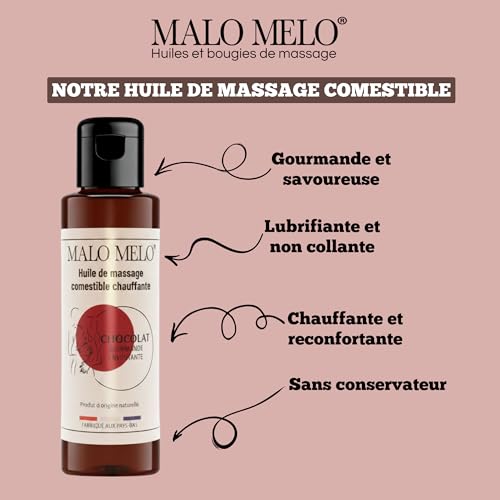 Bougie de massage chocolat et huile érotique comestible