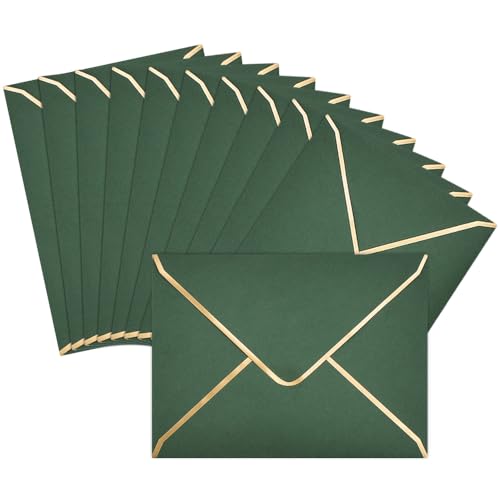 ADERTOS 50 PCS Sobres para Invitaciones, 18.5*13.5CM Sobres con Solapa en V, Sobres de Papel Vintage, Sobres de Invitación A7, Sobre Verde para Anuncios, Invitaciones de Boda, Tarjetas de Felicitación