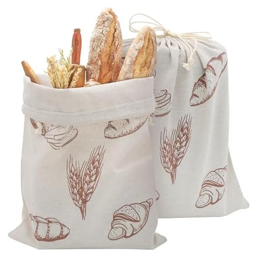 2 Piezas Bolsas de Pan de Lino Reutilizables Bolsa para Pan Casero, 40 x 30 cm, Bolsa de Pan de Tela, Bolsas de Conservación de Pan con Cordón