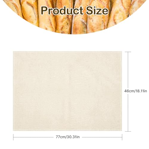 Pcmursal 2Pcs Bread Towel for Bread Baking 18x30 Inches Linen Cloth Flour Sack Towels for Proofing Cover Pastry Proofing Cloth for Baguettes, Loaves, Ciabatta - Thumbnail 2