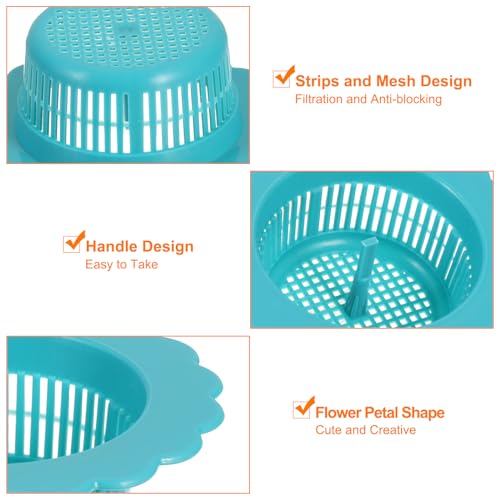 Colador para desagüe de fregadero plástico azul 2 piezas miniatura 4