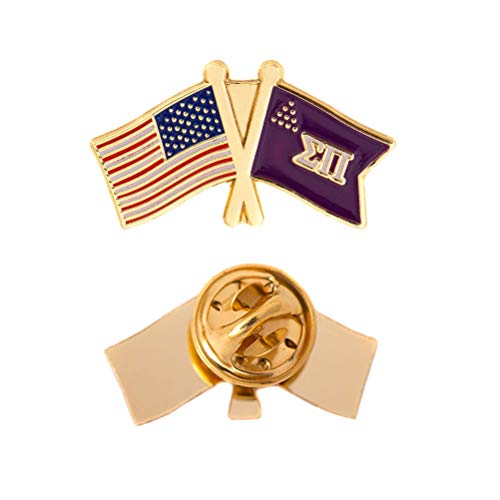 Sigma Pi USA Fraternity Lapel Enamel Greek Formal Wear Blazer Jacket sig pi - Double Flag Pin