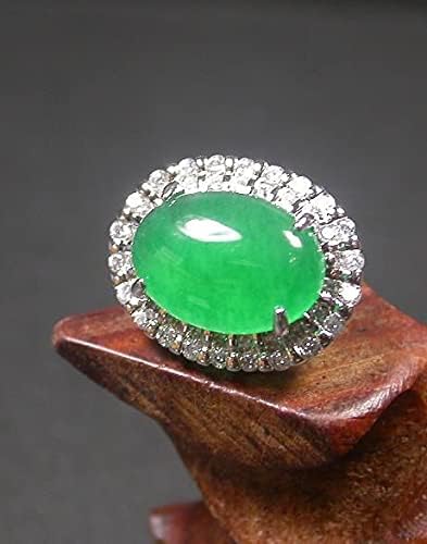 White Gold Plate Icy Green JADE Earrings Earring Cabochon Diamond Imitation 100446