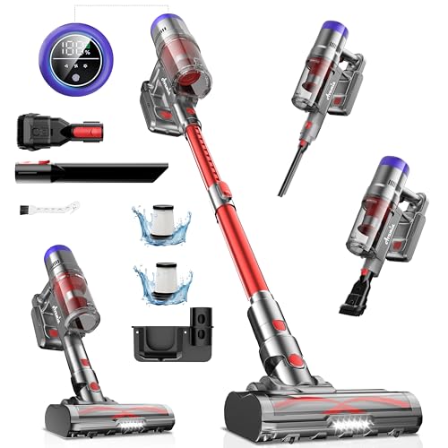Avamia Cordless Stick Vacuum Cleaner, Up to 55 Mins Lightweight Vacuum with Brushless Motor, LED...