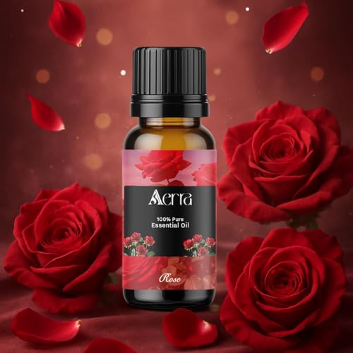Image of Aerra Rose Essential Oil 15ml | Diffuser 100% pure steam-distilled. Triple-tested purity. Amber glass + dropper. Soft floral aroma. Diffuser, aroma lamp, skin & hair. Potpourri. Vegan. Daily use.