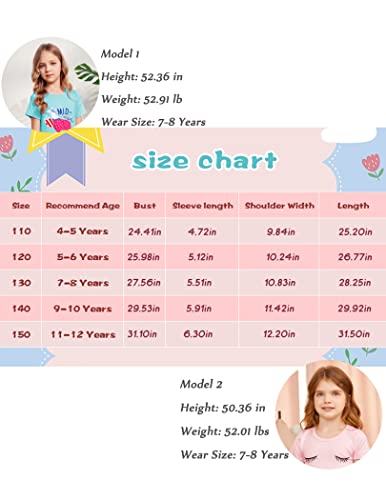 Arshiner BLS005727_PU_140 Girls Nightgowns Short Sleeve Cotton Cute Cat Print Nightdress Pajamas 9-10 Years thumb #5