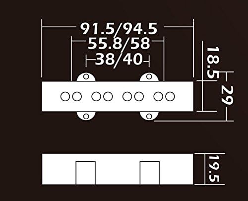Miniatura 5 de KAISH Alnico V Black 4 String J Bass Style Pickups Set 60s Pastillas de sonido vintage para Jazz J Bass