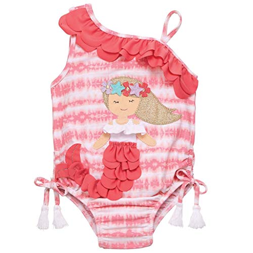 Mud Pie Girls' Swimsuit, Pink, 3-6 Months (Infant)