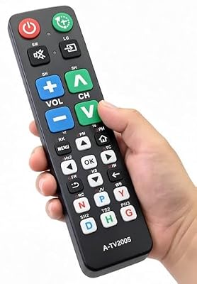 Big Button Universal TV Remote Simple Easy to Use, Great for Seniors, Works with Major TV Brands with Sleep Function