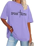 Photo Gallery speak truth shirt christian cross graphic t-shirt speak truth manica corta tee top unisex, viola chiaro, m Photo Gallery speak truth shirt christian cross graphic t-shirt speak truth manica corta tee top unisex, viola chiaro, m