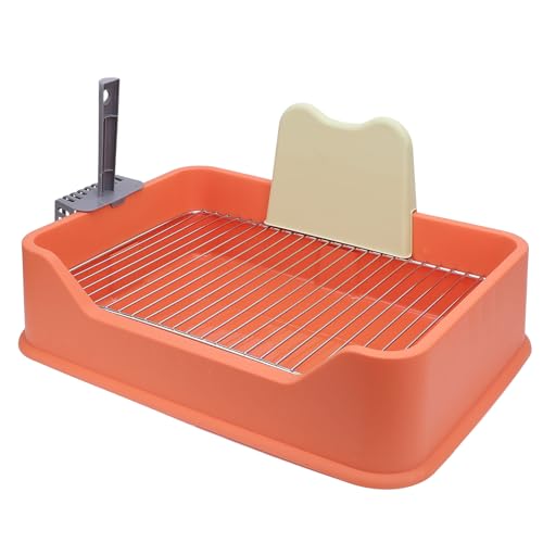 Caja de arena para gatos tipo bandeja con rejilla de acero inoxidable miniatura 4