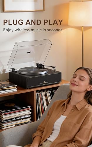 Image of Seasonlife All-in-One Record Player with 4 Speakers & Bluetooth, Black