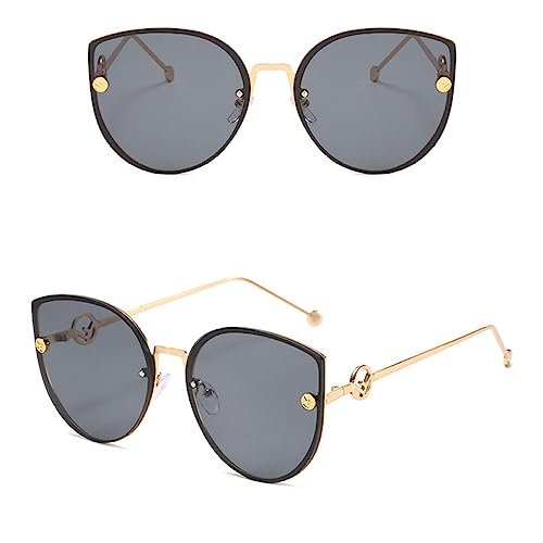 Lunettes de soleil yeux de chat en métal grand format finitions miroir vintage chic