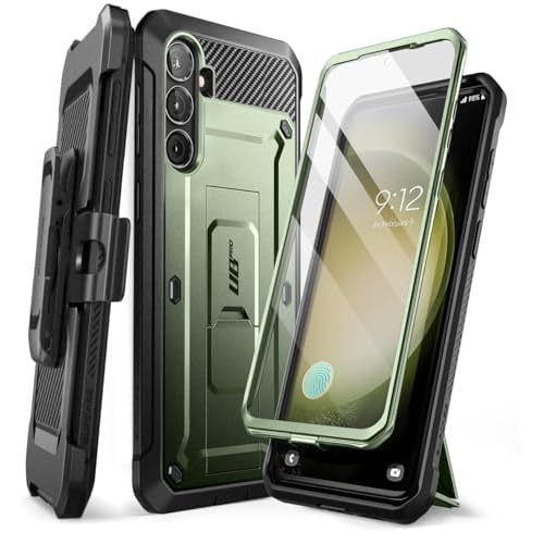 SUPCASE for Samsung Galaxy S23 FE Case with Stand & Belt-Clip, [Unicorn Beetle Pro] [Built-in Screen Protector] [Military-Grade Protection] Heavy Duty Rugged Phone Case for Galaxy S23 FE, Gu
