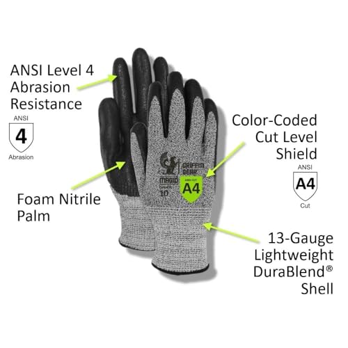 Image of MAGID Griffin Gear ANSI A4 Sandy Nitrile Coated Work Gloves