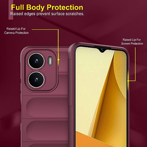 Image of amazon basics Back Case Cover for Vivo Y16 | Compatible for Vivo Y16 Back Cover | Liquid Silicon Magic Case with Camera Protection | Plum