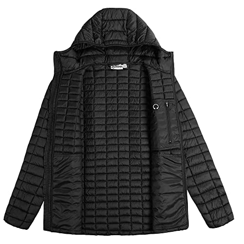 33,000ft Men's Thermolite Packable Hooded Quilted Puffer Jacket, Lightweight Warm Puffy Insulated Winter Coat3