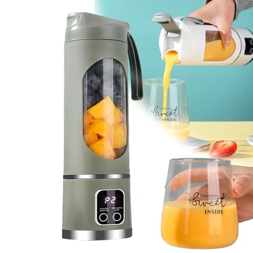 Batidora portátil de 450 ml recargable por USB, mini exprimidor con 12 cuchillas de acero inoxidable para batidos, hielo, frutas congeladas, bebidas proteicas, licuadora inalámbrica de tamaño de viaje