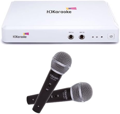 HDK Box 2.0 Internet Enabled Karaoke Machine with 2 Mics, White