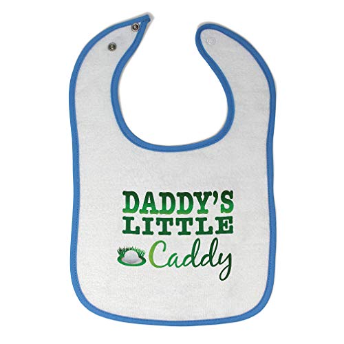 Toddler & Baby Bibs Burp Cloths Daddy's Little Caddy Sport Golf and Ball on Green Grass Father's Day Daddy Cotton Items for Girl Boy White Blue Design Only