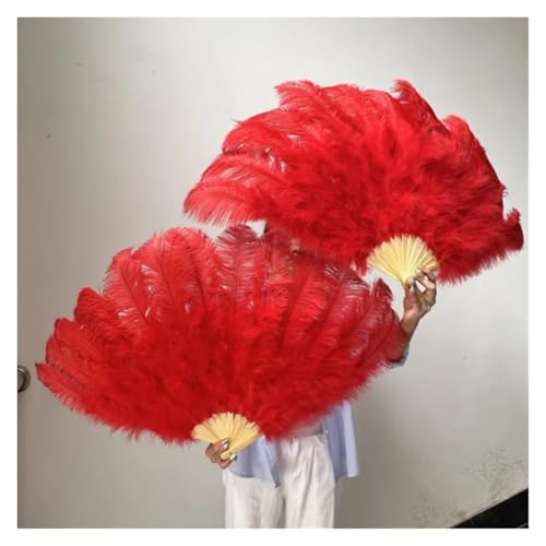 Abanico de plumas grande de 100 cm amarillo para aliviar el calor 4