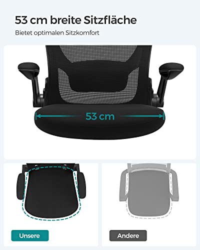 Songmics Bürostuhl mit Netzbespannung, ergonomisch und verstellbar