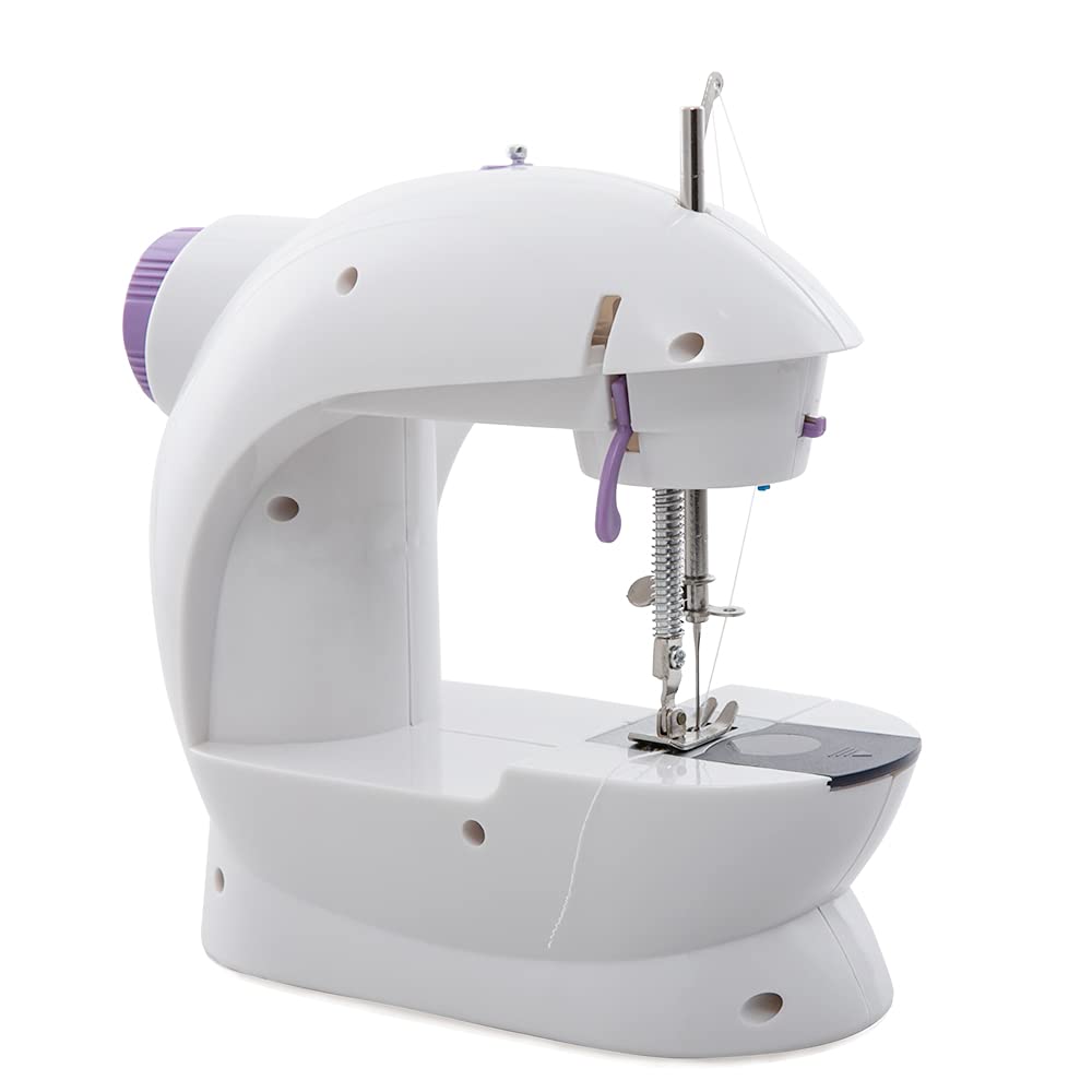 Mini máquina de coser portátil para principiantes, adultos, manualidades eléctricas, máquina de reparación, máquinas de coser eléctricas overlock para coser sedas, mezclilla, lana, cuero 8