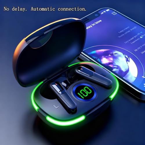 Image of Wireless Earbuds Bluetooth Headphones 50H Playback Touch Control Noise Cancellation LED Power Display Charging Case IPX7 Waterproof Earphones with Mic Headset Gym Work