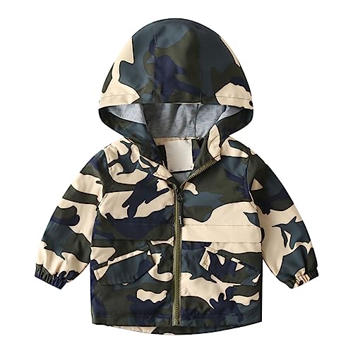 Toddler Boys Hooded Jacket Infant Baby Lined Windbreaker Lightweight Coat Kids Winter Windproof Casual Zipper Hoodies