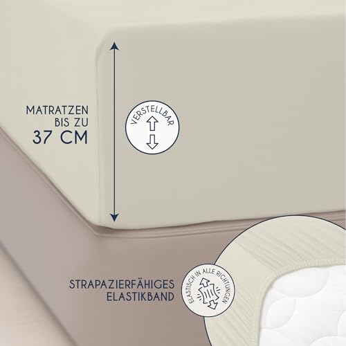Dreamzie - Spannbettlaken Boxspringbett - 140x200cm / 160x200cm - Baumwolle – Ansicht 3