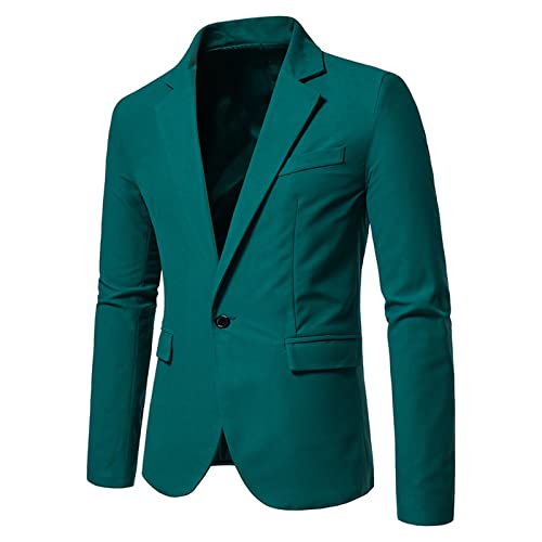 Mens Suit Jacket Slim Fit Long Sleeve Solid Color Lapel Collar One Button Blazer Formal Wedding Dinner Prom Party Dress Coat2