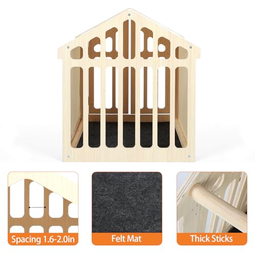 Dog House Indoor for Small Dogs & Medium Dogs 30”Lx21”Wx24”H, Wooden Board & Oxford Fabric & Felt Mat, Lockable Door, Easy Assembly, Wooden Color - Image 6