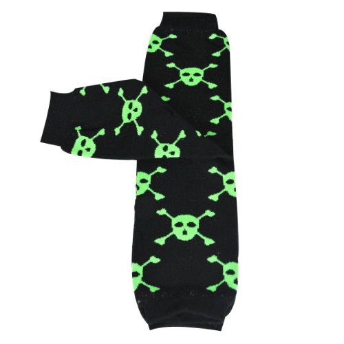 Wrapables Animals and Fun Colorful Baby Leg Warmers - Skulls Green