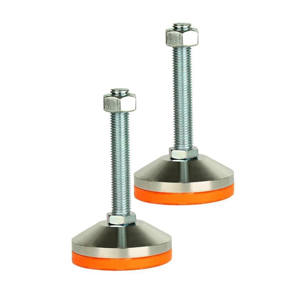 Lot de 2 Niveleurs de Pieds Robustes, Niveleurs de Pieds de 3,14 Pouces de Diamètre, Pieds de Nivellement Réglables, Filetage M16