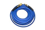 California Air Tools Hybrider Flex 1/4in 50ft Hybrid Air Hose with Quick Connect Air Fittings,Blue