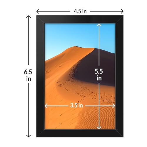 LaVie Home 4x6 Picture Frame for Wall Display, 4x6 Black Picture Frame with HD Plexiglas, 4 x 6 Frame 1 Pack, Display Frame for Vertical or Horizontal, Classic Collection