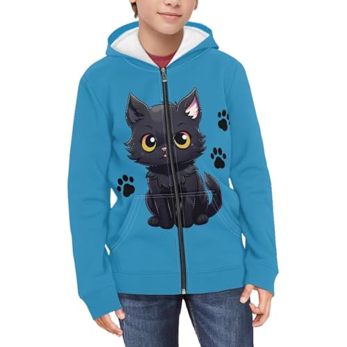 Boys Girls Long Sleeve Hoodies Zip Up Hoodie Sweatshirt Cute Sweatshirt with Pockets Pullover Tops Age 6-143