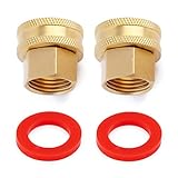 LitOrange (2 Pack Lead-Free Brass Garden Hose Threaded 3/4' GHT to 1/2 NPT Fitting Connect, Green...
