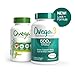 Ovega-3 Plant-Based Omega-3 from Algal Oil Daily Supplement, 500mg, Supports Brain, Eye & Heart Health, Two mini softgels per Day, 60 Count