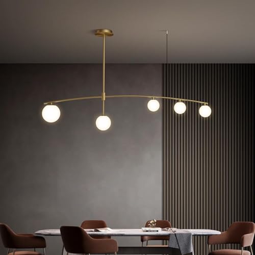 Lampe GOBE pendant linéaire gold en verre pour un éclairage suspendu chic