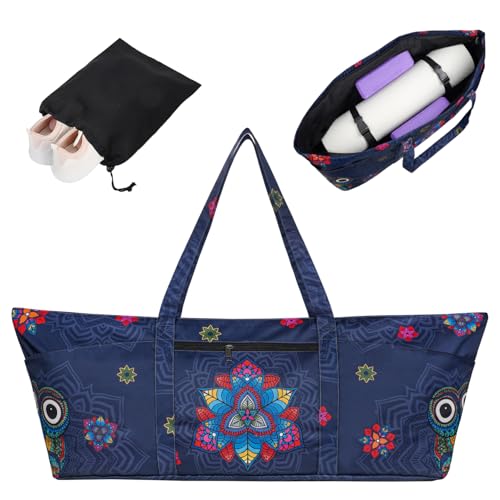 Yoga Mat Bag Large Yoga Mat Carrier with Shoes Compartment and Wet Pocket Pilates Bag with Zipper Pockets and Yoga Mat Holder Strap Fits Most Size Mats Yoga Bags and Carriers Fits All Your Stuff Deal