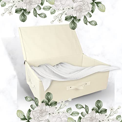 Hoesh UK - Ivory Medium Wedding Dress Storage Box, Under Bed With Lid & Acid Free Tissue - Bridal Gown Box, Clothes Storage - Image 3