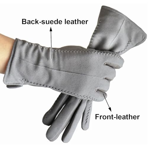 Guantes térmicos de ante para mujer con pantalla táctil invierno 3