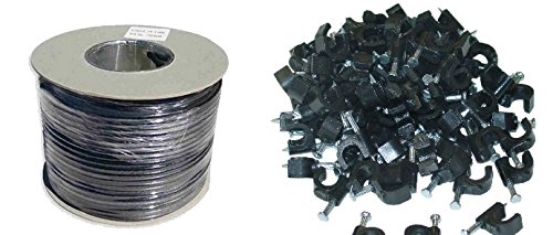 100 M Webro-Cavo Digitale Coassiale RG6, Per Antenna E Satellite TV, Con Clip, Colore: Nero - Foto 5