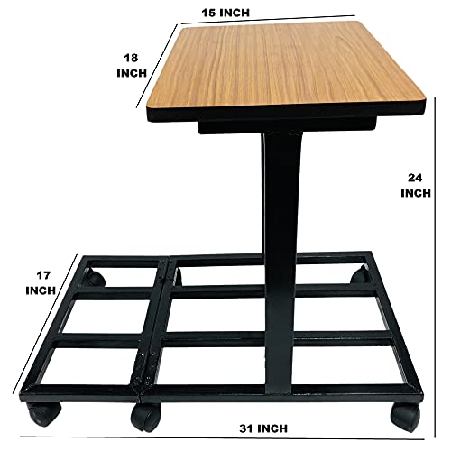 Image of Inverter Battery Stand Trolley for 3 Batteries, Heavy Duty UPS Inverter with Wooden Top, Triple Battery Stand for Home & Office, Suitable for Various Inverter Battery Sizes