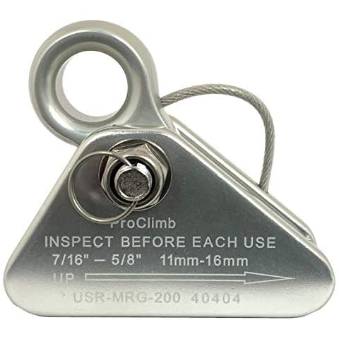 ProClimb Arborist Rope Grab - Removable Cam, Fixed Bolt & Nut, Flip Line Adjuster - Rope Sizes 7/16" - 5/8" See Rope Grab/Rope Brake/Flipline Adjuster Rope Clamp/Rope Cam Lock in Position Lanyard Cover