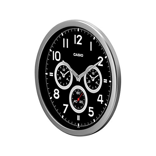 Image of Casio Round Resin Wall Clock (35 cm x 35 cm x 5.5 cm, Black)
