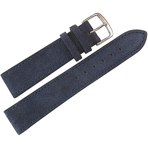 Fluco 20mm Blue Suede Leather Watch Strap